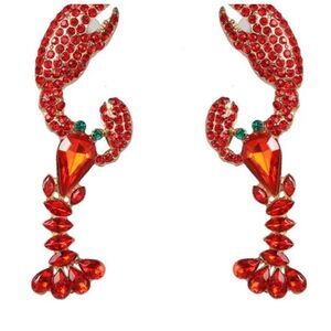 🦞 Betsey Johnson NEW Multi crystal lobster earrings 🦞